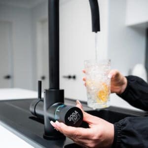 sparkling water tap in operation